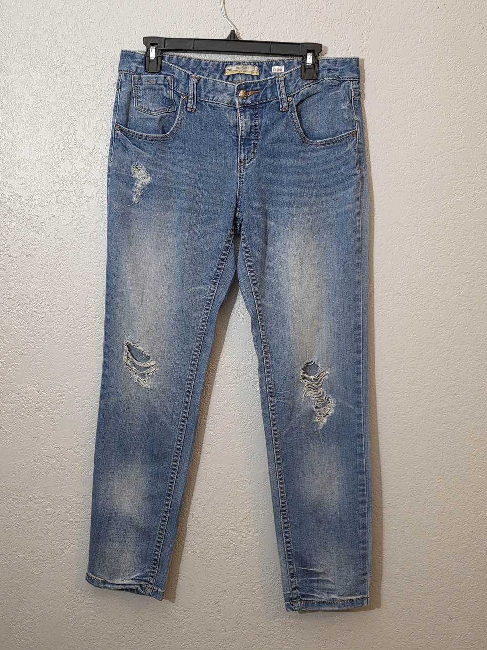 Free People Distressed Ankle Jeans Light Wash Womens 29 Mid Rise Stretchy